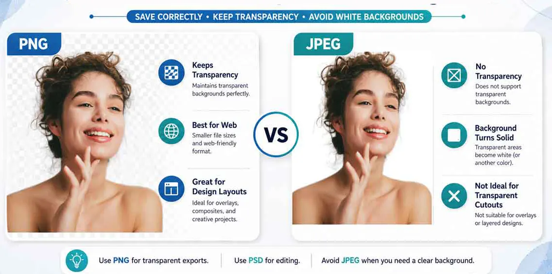 png-vs-jpeg-transparency PNG and JPEG comparison showing that PNG preserves transparent backgrounds while JPEG replaces transparency with a solid background.