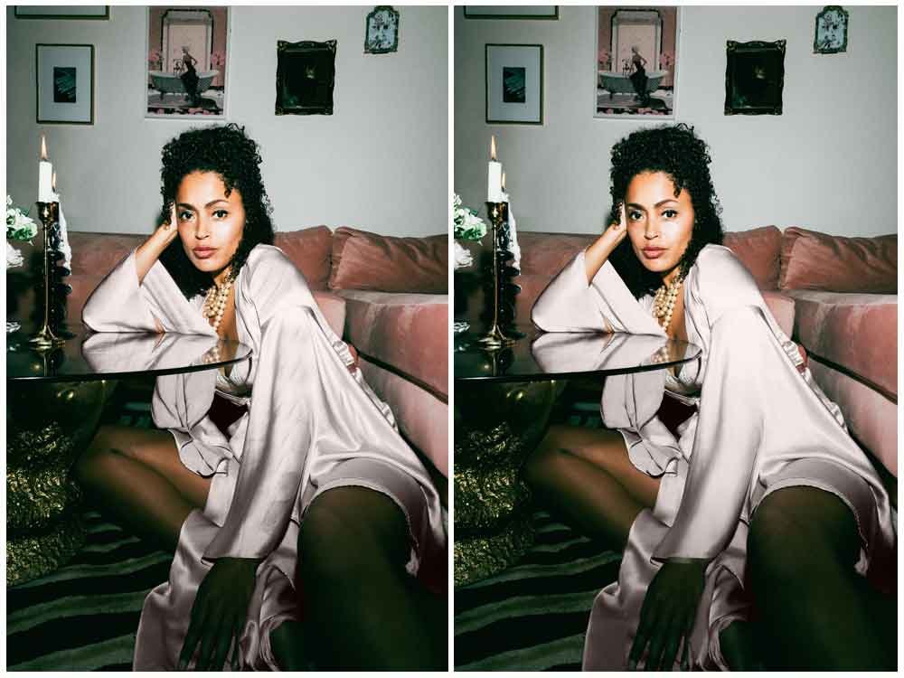 Before and after AI fashion model and apparel refinement
